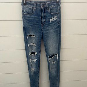 Ripped American Eagle Highest Rise Jeggings